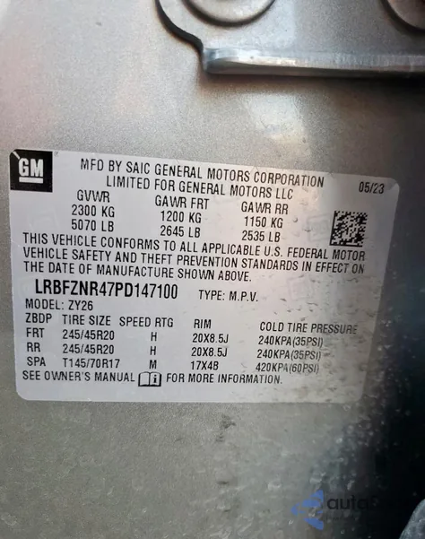 2023 Buick Envision Essence из США, поврежденный, VIN LRBFZNR47PD147100